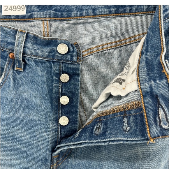 LEVI'S 501’s Original Fit Button Fly 100% Cotton Distressed Denim Sz. 28x30 - Picture 7 of 14